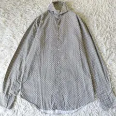 美品 Finamore Napori ホリゾンタルカラーシャツ ジオメトリック柄のサムネイル