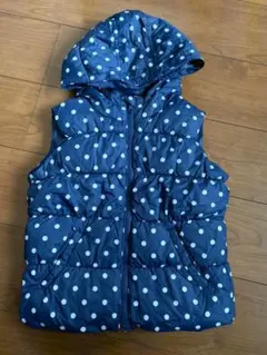 美品！1回着用！gap ダウンベスト　水玉　120 ネイビー