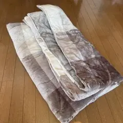 こたつ布団 茶色系チェック柄　正方形　185×185