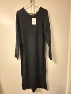 【新品未使用】GRLニットロングワンピース ブラックLサイズ