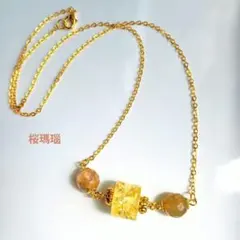 ハンドメイド 桜瑪瑙のネックレス【１５】