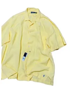 終値 90's PoloByRalphLauren リネンシルク 開襟シャツ新品のサムネイル