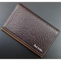 ★ギフト対応可★新品★箱付 ポールスミス シルバーロゴ 名刺入れ 濃茶★