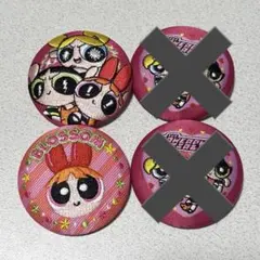 パワーパフガールズ 刺繍缶バッジつきビスケット ブロッサム 集合