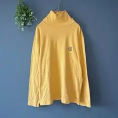 ジュンコシマダ［M］褒められライトイエロー◎厚手コットン混ハイネック長袖Tシャツ