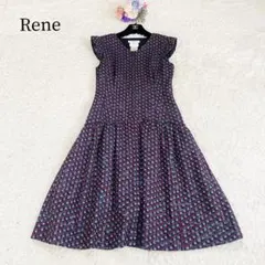 美品✨ルネ♡ツイードワンピース フロントジップ フレンチスリーブ TISSUEのサムネイル