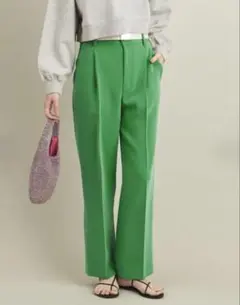 BEAUTY&YOUTH ダブルクロスタックワイド ストレートパンツ