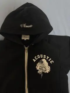 Acoustic パーカー ジップアップ ブラック Sサイズ