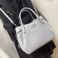 極美品　ケイトスペード　ショルダーバッグ　レザー　本革　グレー系