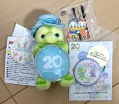 新品未使用　ダッフィフレンズ　オルメル　20周年記念　ぬいぐるみバッジ　セット