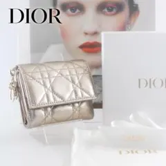 美品＊Lady Dior＊ディオール＊ロータスウォレット＊カナージュ＊三つ折り
