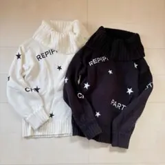 repipi armario セーター タートル 黒　ブラック 星 スター