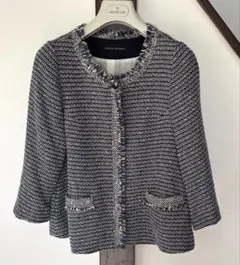 DRESSTERIOR ドレステリア　ツイード風ノーカラージャケット38