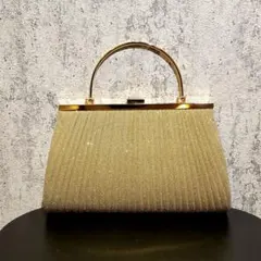 結婚式　ゴールドラメクラッチバッグ