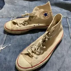 最終額_希少フェード白converse ALLSTAR USA製80s サイズ9