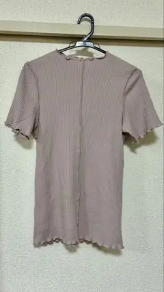 リブメロウ半袖Tシャツ くすみピンク Lサイズのサムネイル