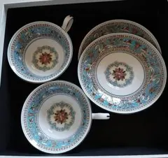 ウェッジウッド ディナープレート フロレンティーン セージグリーン 黒壺 美品 Wedgwood (ウェッジウッド) カップ&ソーサー 黒壺刻印 イングランド製