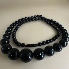 鼈甲，丸玉，グラデーション ，ビーズネックレス 超大粒1.8cm ，長60cm 