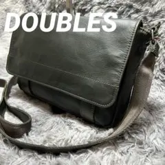 DOUBLES ダブルスイタリアンレザー本革 フラップショルダーバッグGreenのサムネイル
