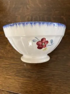 フランスアンティークVitriam金彩縁取りでピンクの花柄 サラダボウル