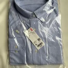 UNIQLO 水色 ストライプ 長袖ワイシャツ XL