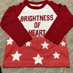 Moujonjon 長袖カットソー 95 赤色 星柄