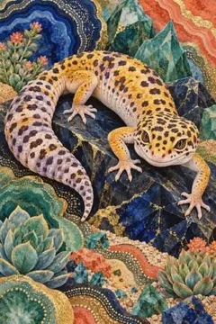 ヒョウモントカゲモドキ 鉱石 アートポスター インテリア 絵画 壁掛け おしゃれ