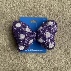 【新品】ディズニー 紫 リボン ヘアゴム