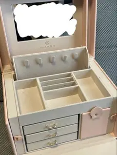 【VLANDO】ジュエリーボックス 大容量♡ピンク/鏡付き/アクセサリーケース