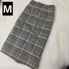 OP AQ UE.C L I P チェック柄タイトスカート ミディ丈 M