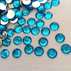 ラインストーン デコパーツ ブルー 10mm 100個 匿名配送