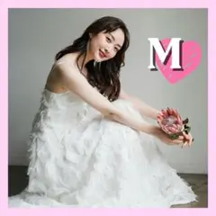 【新品】フェザードレス 前撮り 二次会 ウェディングドレス 結婚式 M 白