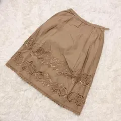 Leilian スカート レース刺繍 ベージュ フェミニン きれいめ エレガントのサムネイル