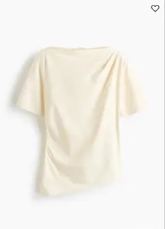 本日限定お値下げ中！新品　H&M ドレープアシメントリートップス　クリーム Sのサムネイル