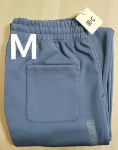 新品 UNIQLO C スウェットワイドパンツ ブルー Ｍ 丈標準 ユニクロ