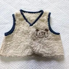クマ刺繍 ベビーベスト 70cm