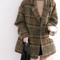 【最終値下げ】チェックオーバーサイズダブルコート