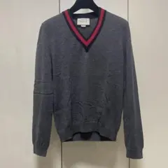 グッチ　Vネックセーター　Sサイズ　ニット　グレーのサムネイル