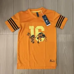 adidas オレンジ　ディズニー　Tシャツ　丈長め