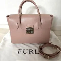 FURLA メトロポリス　ピンク レザー ハンドバッグA4サイズ