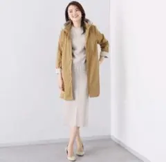 メリオンMERION トレンチ　秋春コート　　　　ダブルフェイスコート