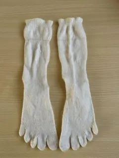 裏シルク表ウール 五本指ロングソックス　22〜24㌢