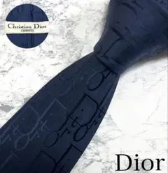 極美品 Christian Dior ネクタイ トロッター ネイビー
