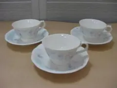 ノリタケ　カップ＆ソーサー　花柄・蝶　3客セット