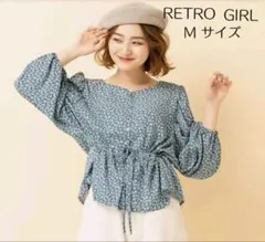 《RETRO GIRL》袖ボリューム小花柄ブラウス　Mサイズ