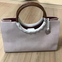 4℃ ピンク キャンバス ハンドバッグ