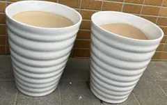 植木鉢 2ツセット ホワイト 陶器製 大型 胡蝶蘭 | Mercari