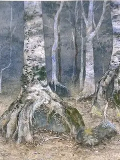 野地美樹子 「さくらさく」28／100 絵画 風景画 日本画 額装 アーカイバル 野地美樹子 「さくらさく」28／100 絵画 風景画 日本画 額装