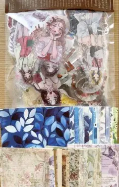 49.コラージュ素材　マステ　シール　300枚 大量　まとめ売り