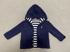 ポロラルフローレン リバーシブル カーディガン パーカー ボーダー 80 紺